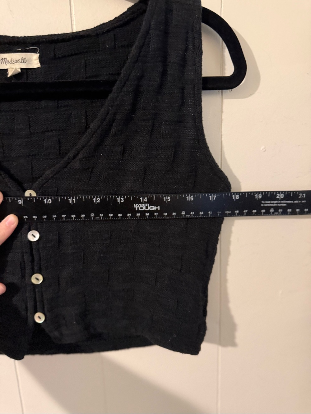Madewell Basketweave-Stitch Vest in True Black XS - Picture 11 of 11